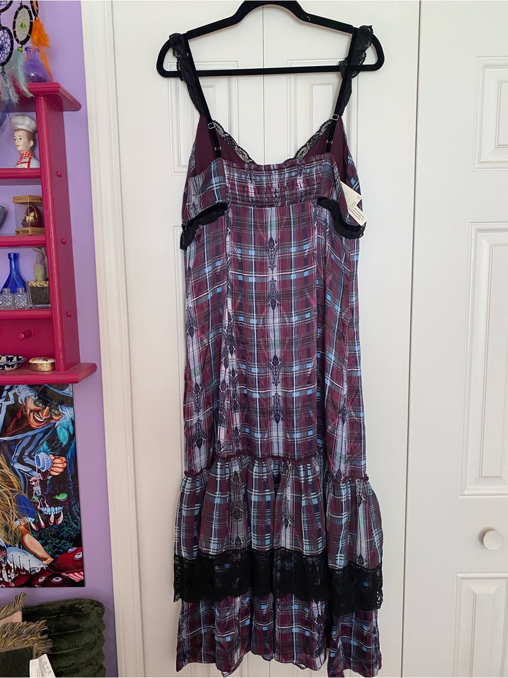 Anthropologie V-neck Lace Trim Midi Dress - Picture 4 of 9
